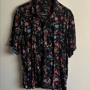Urban Outfitters Black Floral Men's Shirt